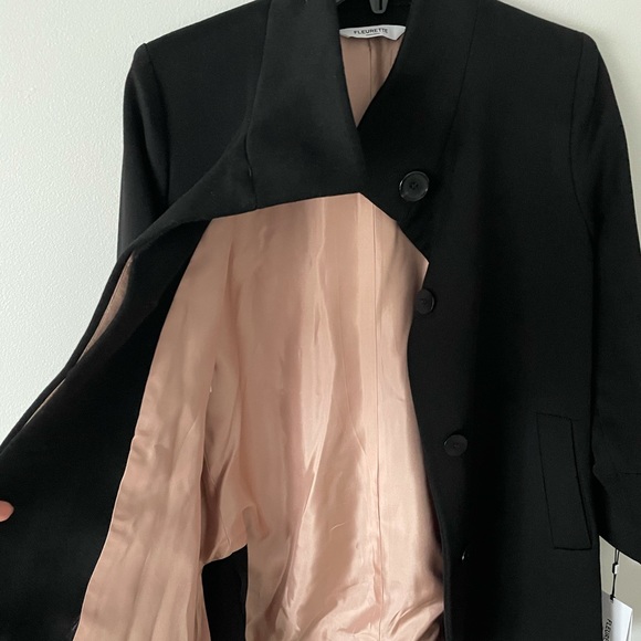 FLEURETTE Stand Collar Wool Car Coat - Picture 14 of 15